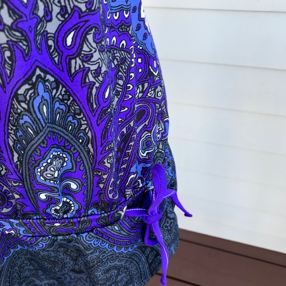 Athleta Purple Paisley Tank Top Criss Cross Back - Picture 4 of 8